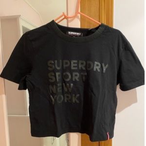 Superdry, black crop shirt
